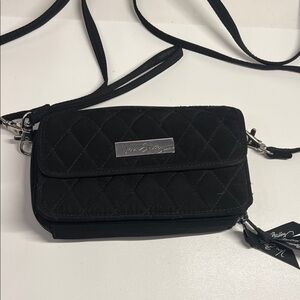 Vera Bradley Black Quilted Crossbody Wallet Purse